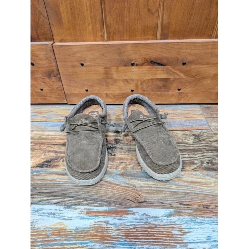 Hey Dude corduroy Brown shoes men size 8